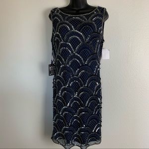 Navy blue embellished dress size 10